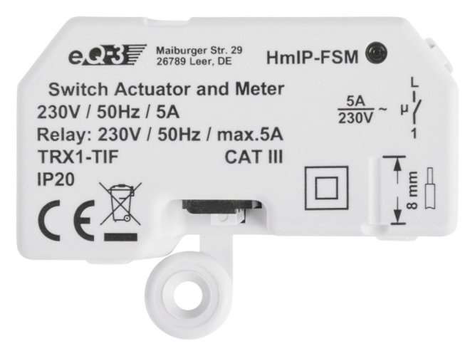 Homematic IP spínací aktor pod omítku, 5A (HmIP-FSM)