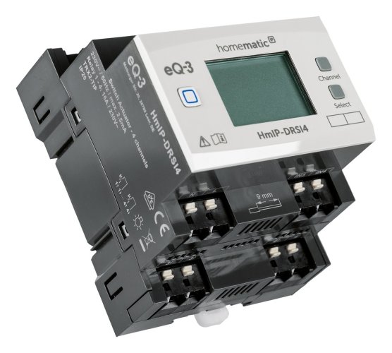 Homematic IP spínací aktor s měřičem na DIN lištu, 4 kanály (HmIP-DRSI4)