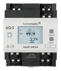 Homematic IP spínací aktor s měřičem na DIN lištu, 4 kanály (HmIP-DRSI4)